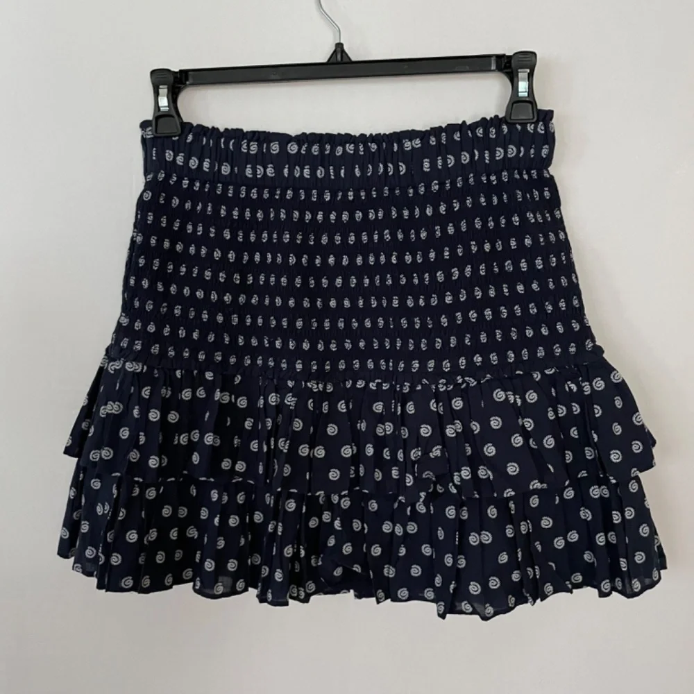 LOFT Women’s Medium Blue White Tiered Ruffled Mini Skirt NEW
